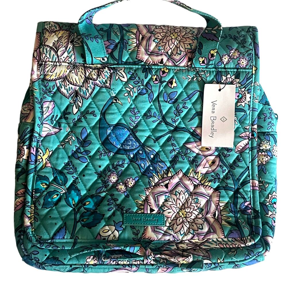 Vera Bradley New Grand Hanging Organizer Peacock Garden Teal Travel